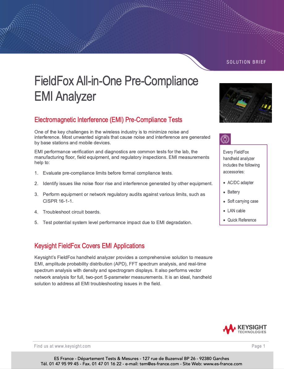 keysight option EMI note d'appli